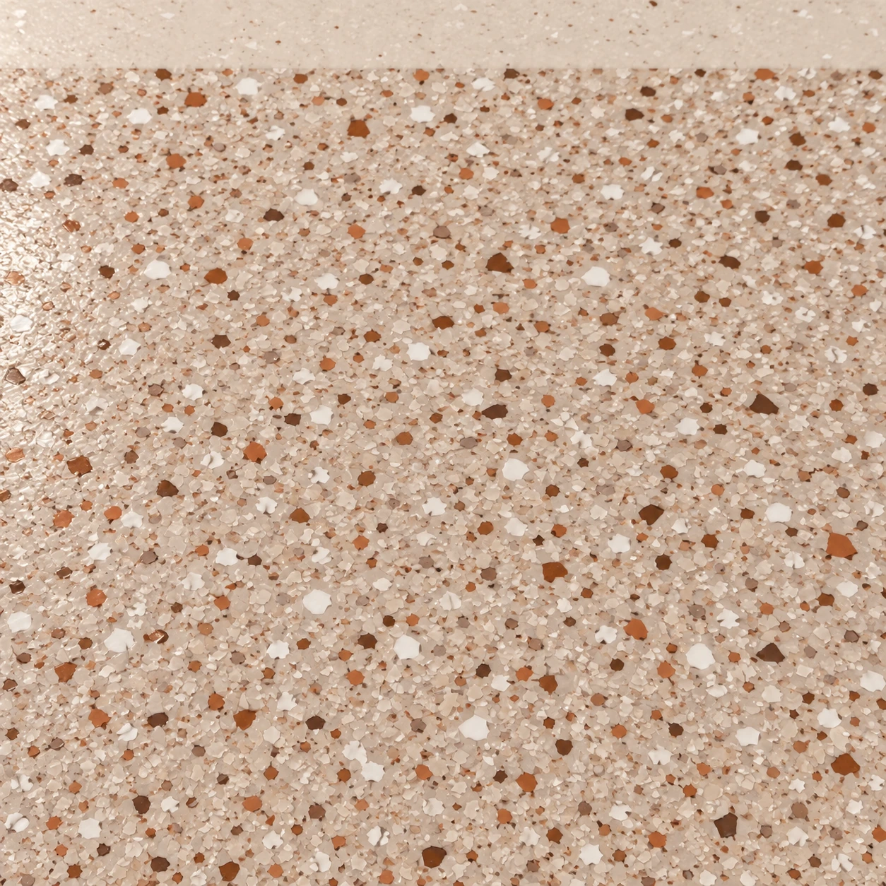 Détail de matière, Salle de restaurant terracotta et crème