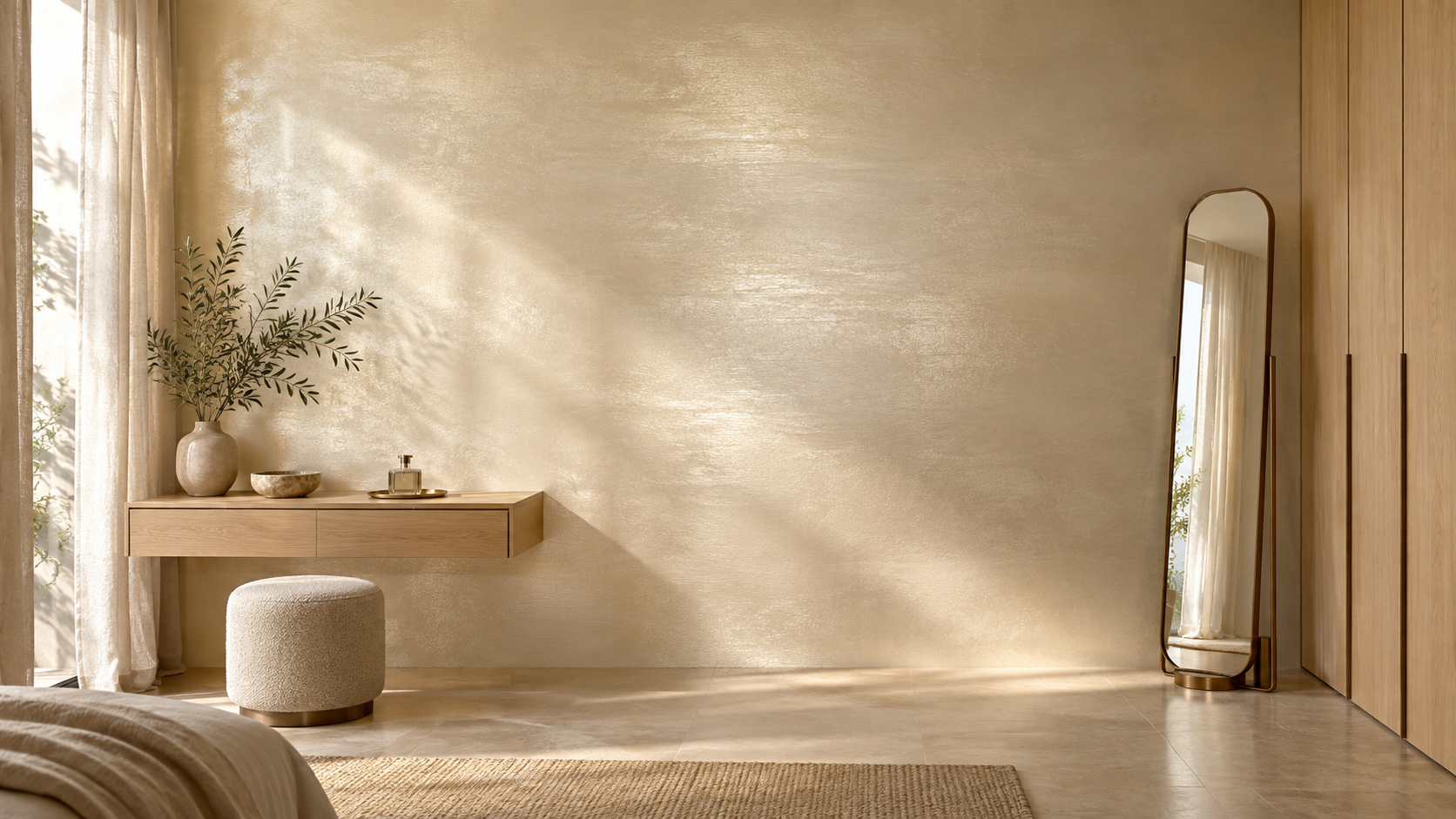 LUCE 01, Reflet champagne, traces horizontales, grain serré