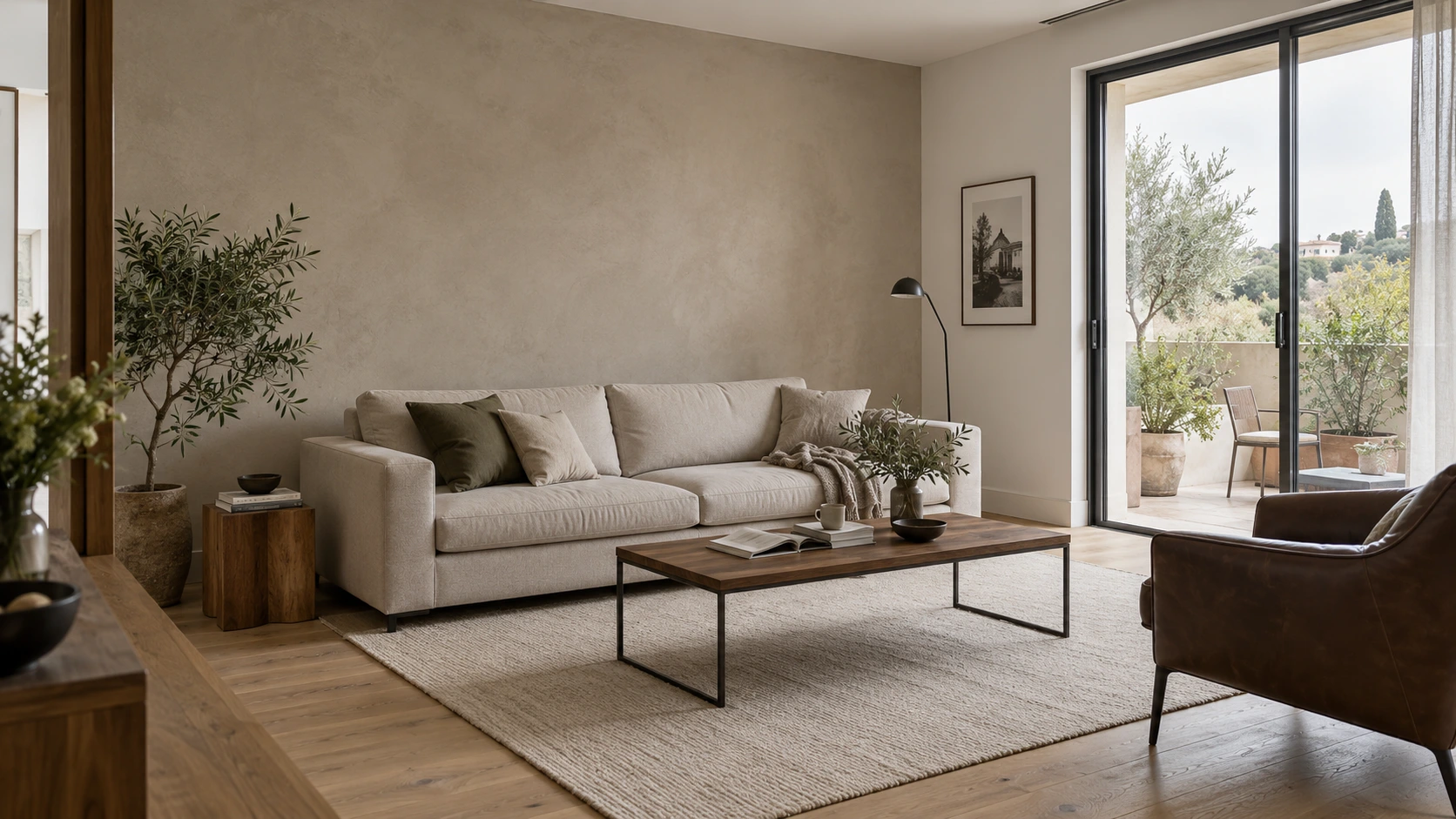 Un intérieur contemporain ouvert sur la lumière, aux matières douces et aux tons naturels