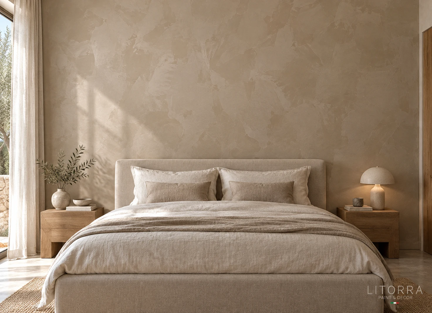 MARMORINO · Taupe minéral · Chambre · Tête de lit