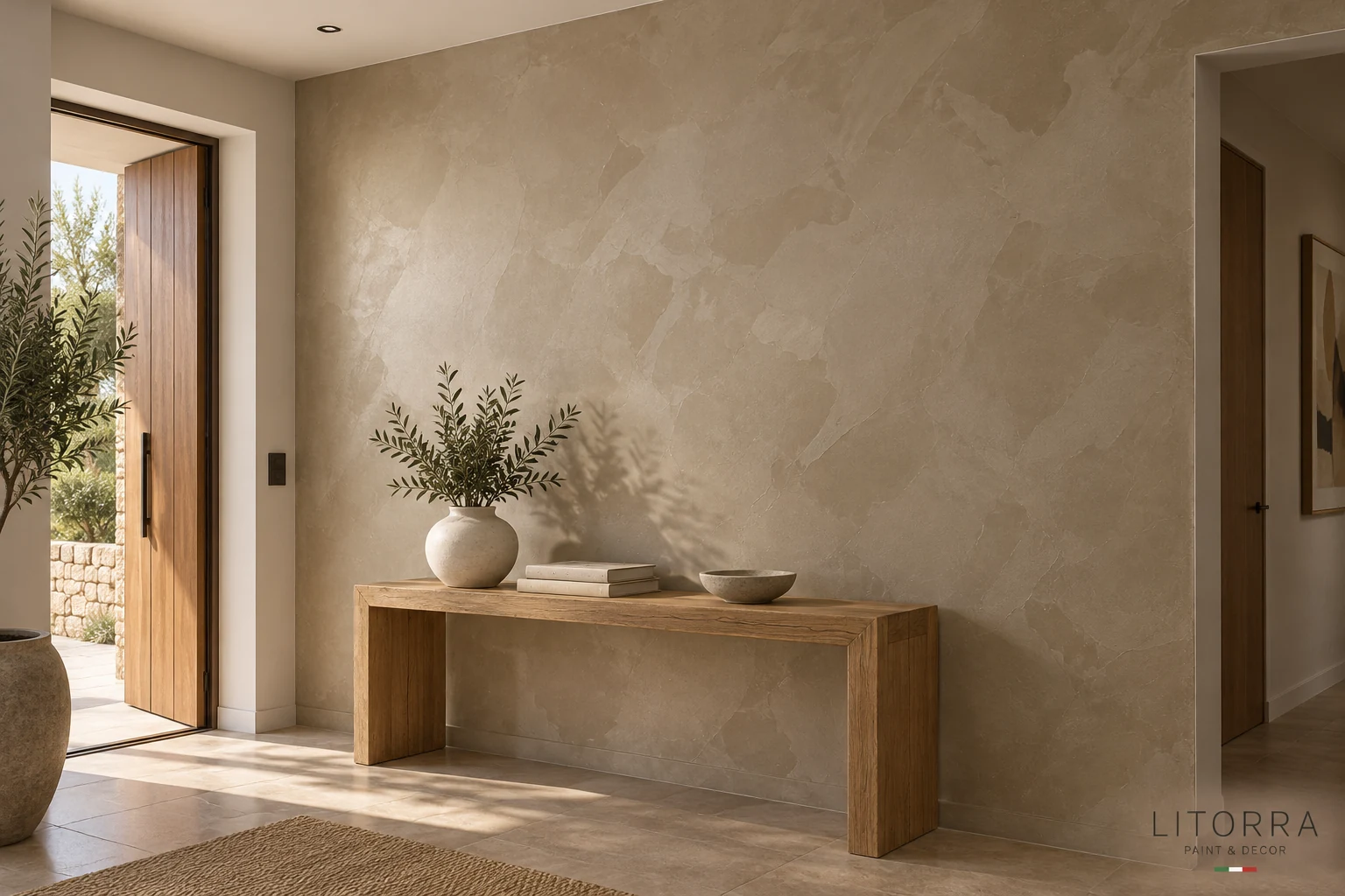 MARMORINO · Taupe minéral · Entrée · Passage et lumière
