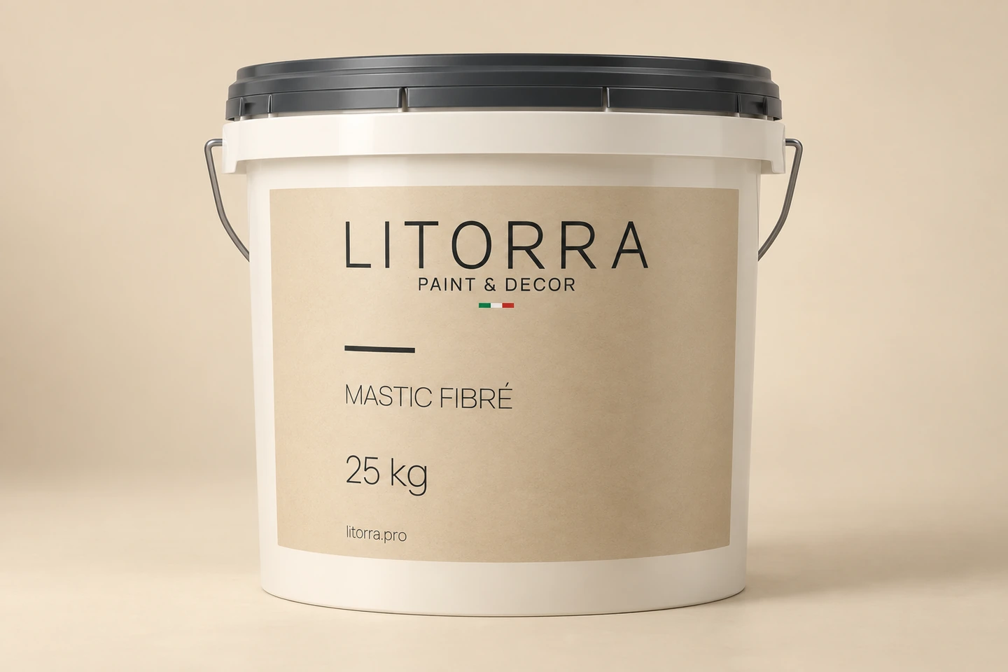 MASTIC FIBRÉ LITORRA, 25 kg.