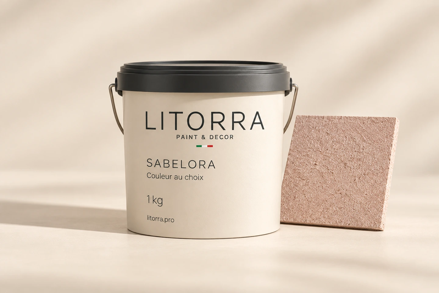 Présentation SABELORA, couleur au choix 1 kg, avec échantillon de matière.