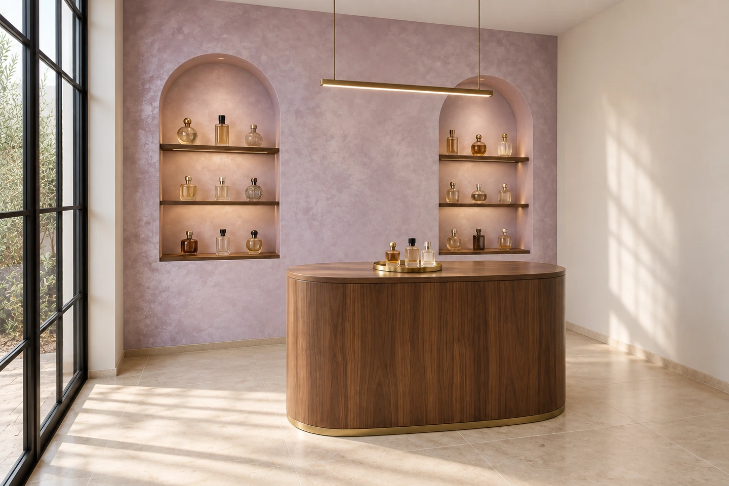 La même parfumerie vue en diagonale depuis la gauche de l’entrée.