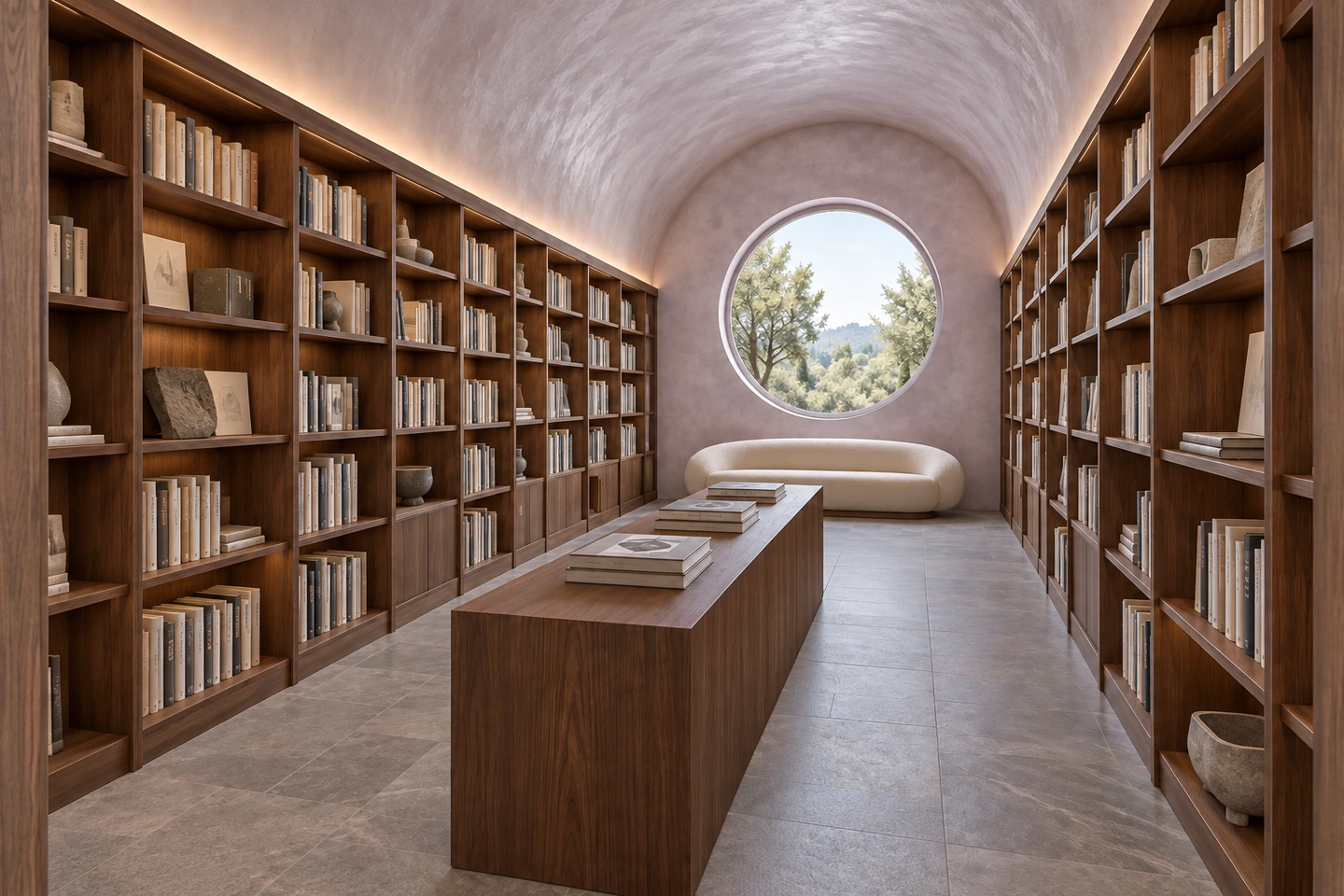 Librairie sous voûte nacrée — autre angle.