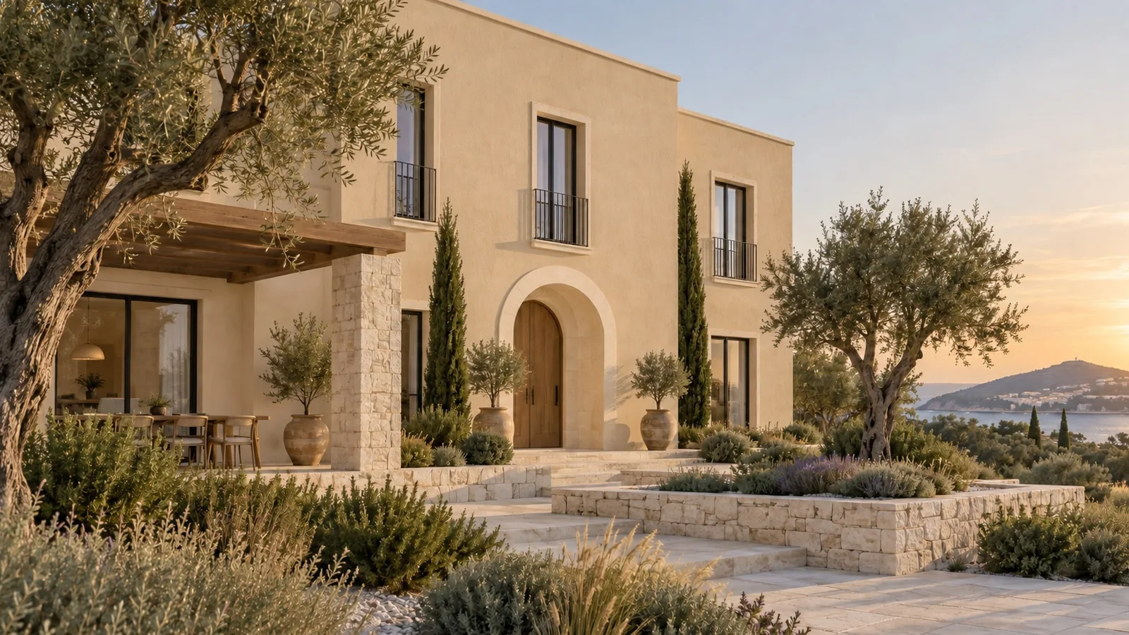 SILORA · Sable, Maison méditerranéenne en lumière de fin d’après-midi