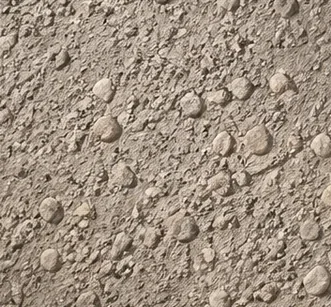 Détail GRANIMORA : grains ronds en relief sur une matière gris taupe
